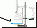 Seitenansicht der Bühnen in schematischer Skizze